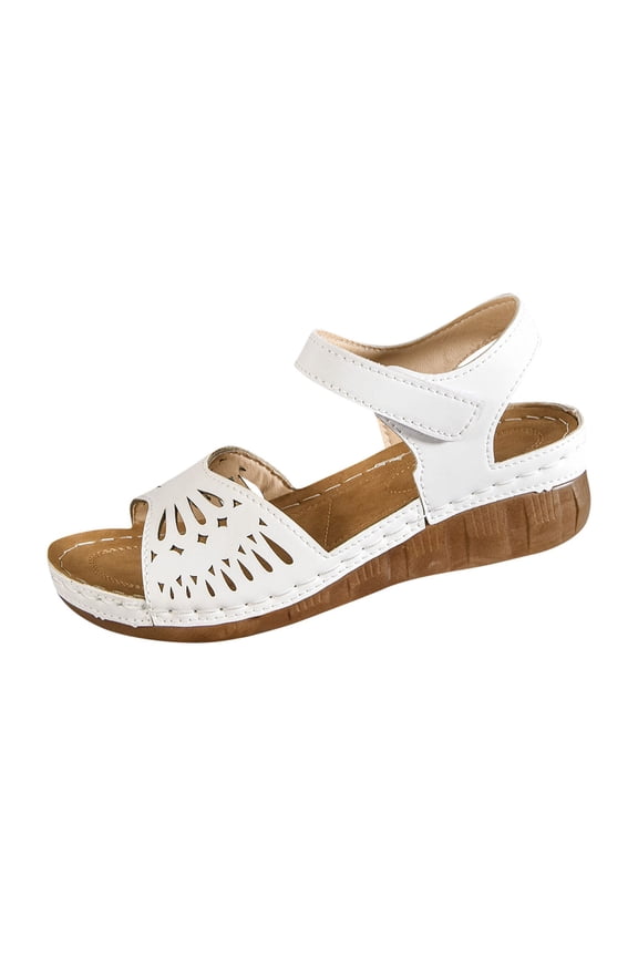 Orthopedic Sandals for Women,Sandals for Women Dressy Summer Open Toe Breathable Sandals with Arch Support Shoes White Women Sandal