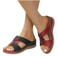 thumbnail image 1 of Orthopedic Sandals for Women Wedge Sandals with Arch Support Anti-Slip Breathable Sandal Summer Casual Slip on Beach Sandals, 1 of 5