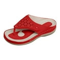thumbnail image 1 of Orthopedic Sandals for Women Wide Width Casual Orthopedic Sandals Wedge Arch Support Slides Beach Flip Flops Red 6, 1 of 6