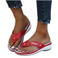thumbnail image 1 of Orthopedic Sandals with Arch Support Flip Flops for Women Wedge Sandals Comfortable Walking Sandals Summer Casual Slip on Thong Sandals, 1 of 5