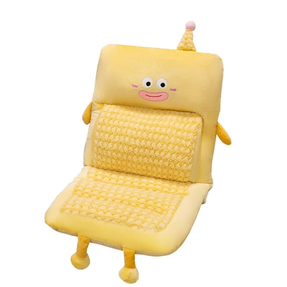Orthopedic Seat Cushion with Backrest, Ergonomic Office Chair Cushion for Lumbar Support and Comfort, Double-Sided Design ( Yellow )