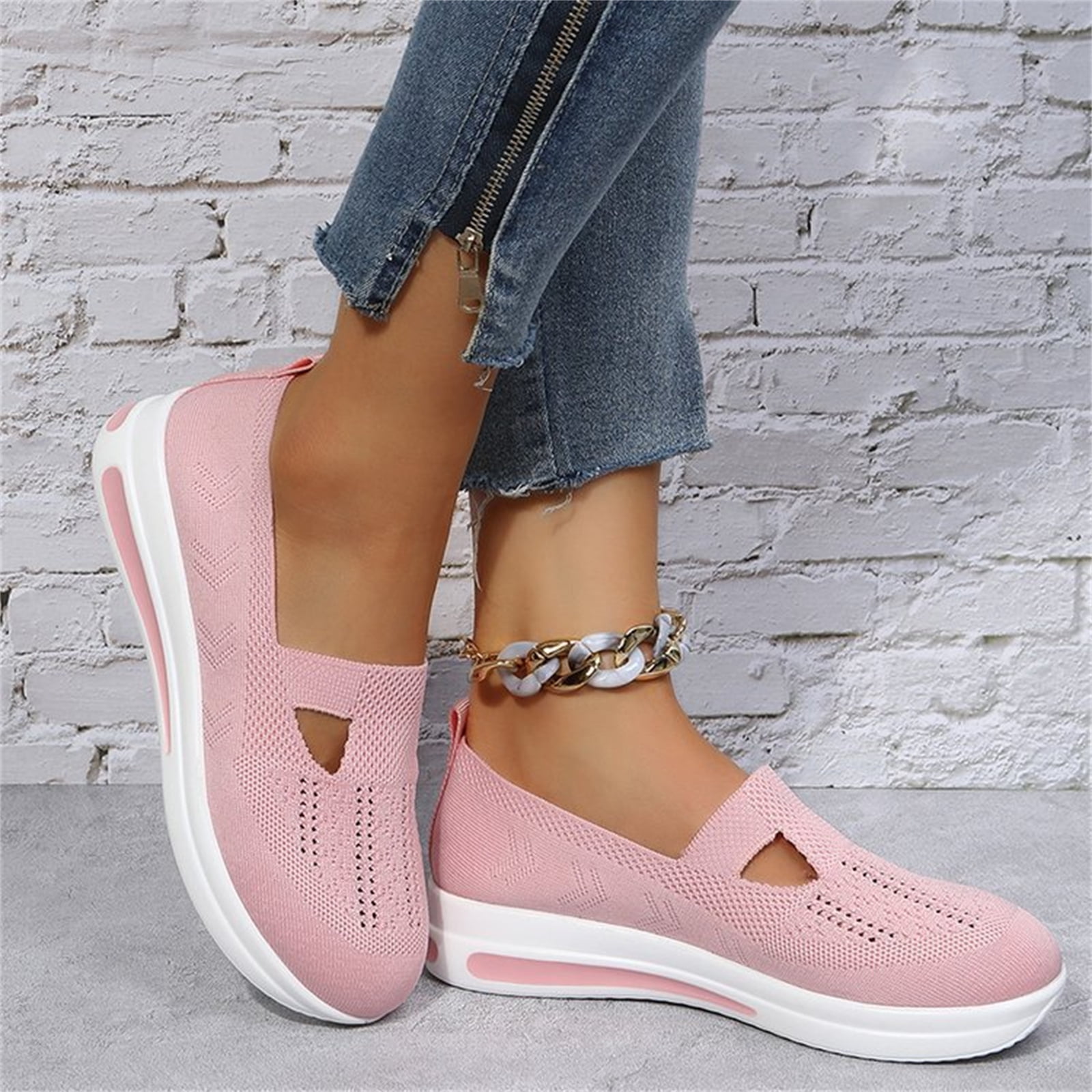 Orthopedic Shoes For Women Plantar Fasciitis Casual Knitted Loafers 