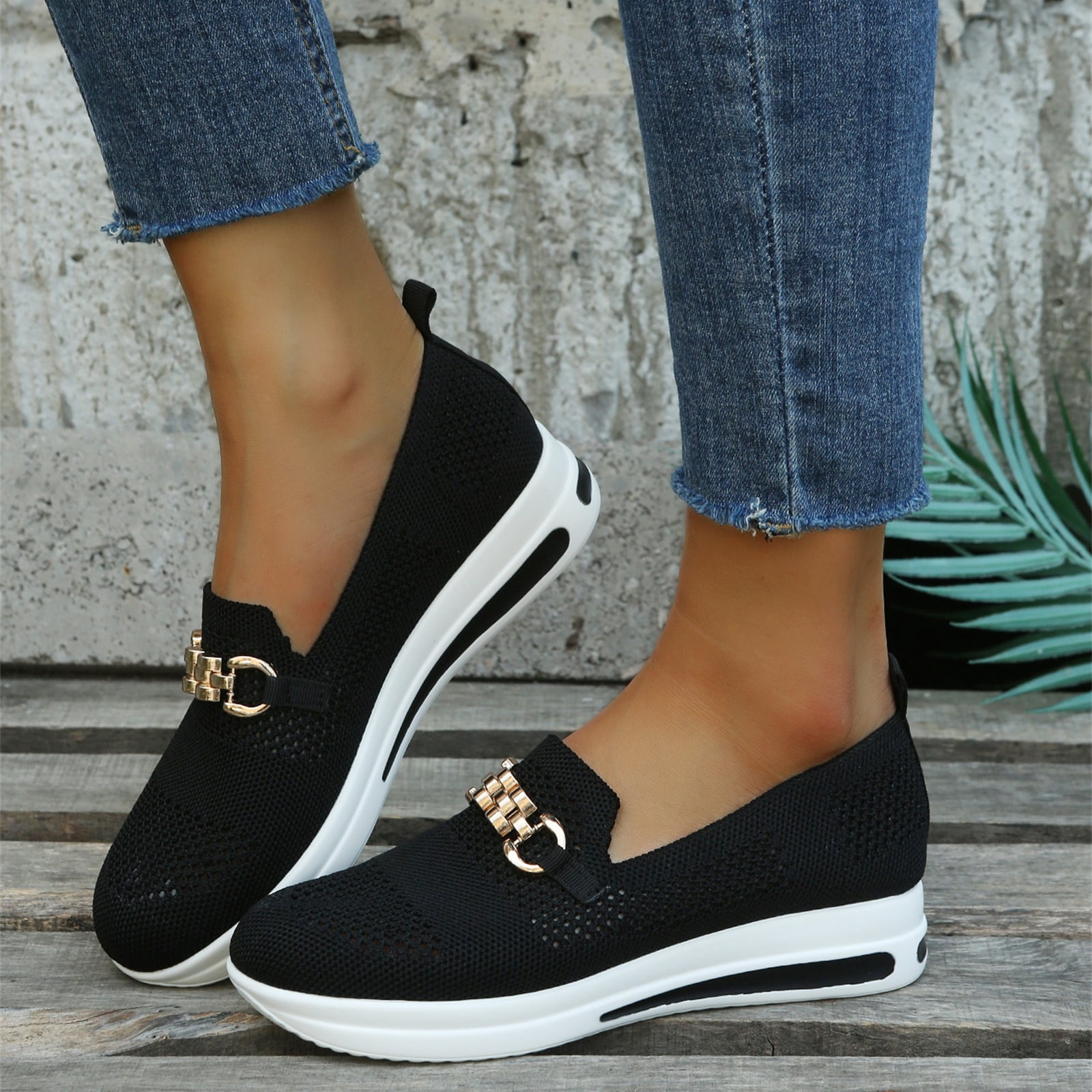 Orthopedic Shoes For Women Walking Shoes Lightweight Knitted Loafers Casual Comfortable Flat Shoes Clearance Sale