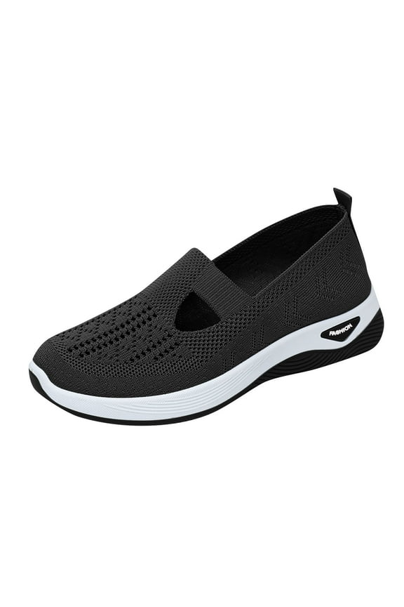 Orthopedic Shoes for Women, 2025 New Women Wide Width Breathable Walking Comfortable Slip on Sneakers, Non Slip Food Service Lightweight Sneaker, Nurse Shoes Arch Support Sneakers Black 10 Wide