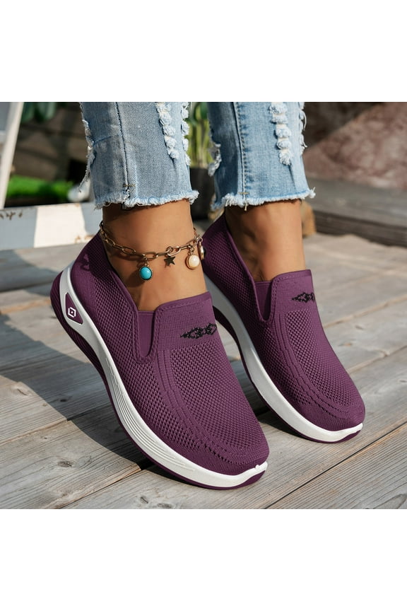 Orthopedic Shoes for Women 2026 Orthopedic Sneakers for Women Summer Breathable Non Slip Comfortable Lightweight Shoes Soft Sole Slip On Casual Solid Color Closed Toe Athletic with Arch Support