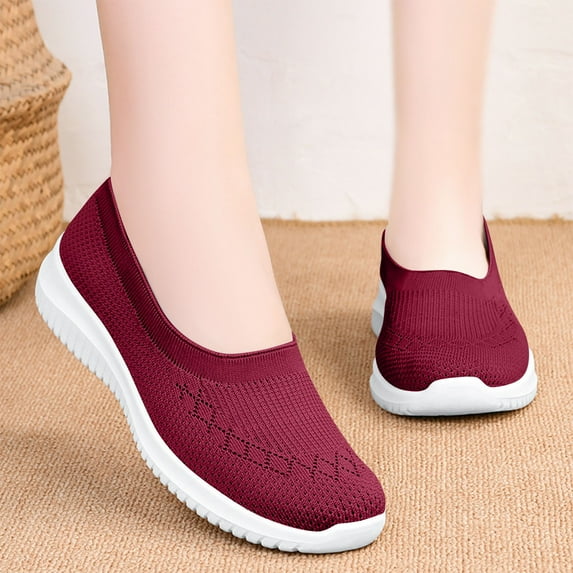 Orthopedic Shoes for Women Wide Width Breathable Sneaker Comfortable Non Slip on Sneakers Lightweight Arch Support Soft Foam Cushion Women's Woven Diabetic Walking Nurse Shoes