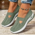 thumbnail image 1 of Orthopedic Shoes for Women Wide Width Woven Mesh Breathable Slip On Walking Sneakers Lightweight Arch Support Mesh Shoes Women for Travel & Work,Green 35(US-5.5), 1 of 7