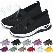 LATOPOSTN Orthopedic Shoes for Women, Women Wide Width Breathable Walking Comfortable Slip on Sneakers, Non Slip Food Service Lightweight Sneaker, Nurse Shoes Arch Support Sneakers