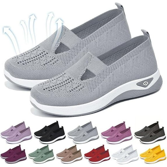 Orthopedic Shoes for Women, Women Wide Width Breathable Walking Comfortable Slip on Sneakers, Non Slip Food Service Lightweight Sneaker, Nurse Shoes Arch Support Sneakers