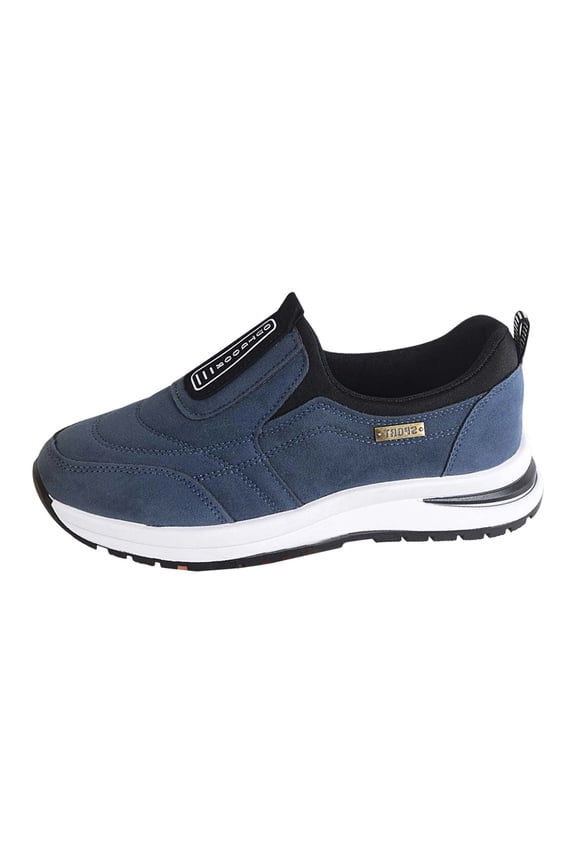 Orthopedic Shoes Women's Slip-On Lightweight Work Shoes for Outdoor Hiking Waterproof Canvas Walking Shoes with Arch Support