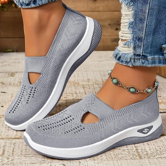 Orthopedic Shoes for Women 2026 Dressy Summer Slip-On Shoes Breathable Comfortable Soft Orthotic Sneakers Walking Indoor Outdoor Casual Mesh Sandals