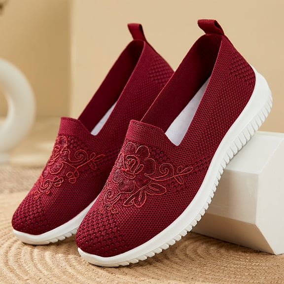 Orthopedic Shoes for Women Arch Support Sneakers Lightweight Non Slip Slip on Business Casual Shoes Mesh Stretch Comfort 2026 Foam Shoes