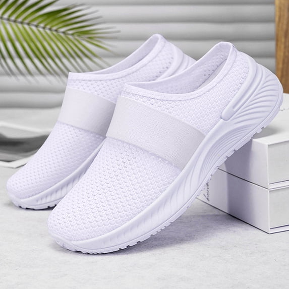 Orthopedic Shoes for Women Arch Support Work Shoes Wide Width Slip on Non Slip Server Shoes Mesh Stretch Comfort 2026 New Foam Shoes