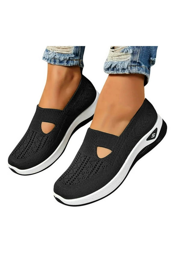 Orthopedic Shoes for Women Comfortable Arch Support Platform Wedge Walking Sneakers Slip on Sock Loafers