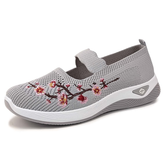 Orthopedic Shoes for Women Floral Embroidered Breathable Casual Walking Sneakers