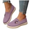 thumbnail image 1 of Orthopedic Shoes for Women Slip on Platform Casual Flat Round Toe Cute Knit Mesh Dress Loafers Comfortable Walking Fashion Shoes Purple Size 8, 1 of 4