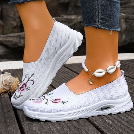 Orthopedic Shoes for Women Wide Width Breathable Comfortable Lightweight Slip on Sneakers Non Slip Arch Support 2026 New Womens Walking Shoes