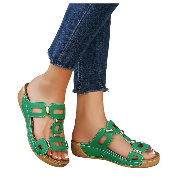 Orthopedic Slides Sandals for Women Comfortable Fashion Arch Support Platform Wedge Dress Slip on Summer Shoes