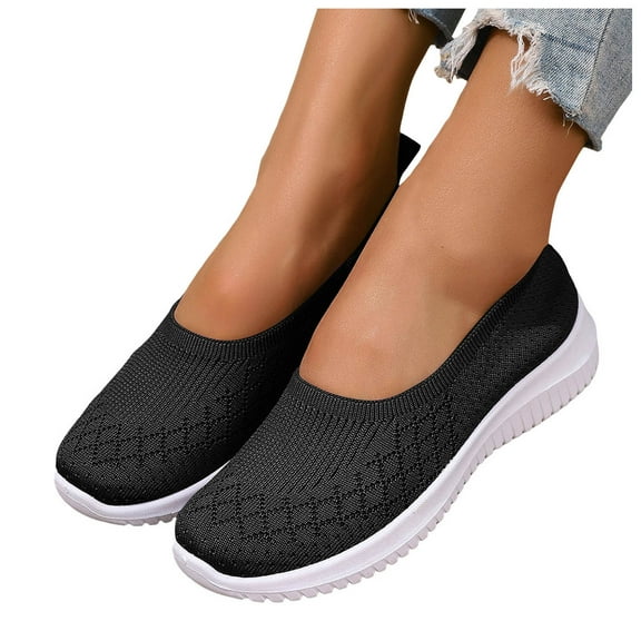 Orthopedic Slip on Walking Shoes for Women Comfortable Autumn Woven Arch Support Nursing Work Sneakers