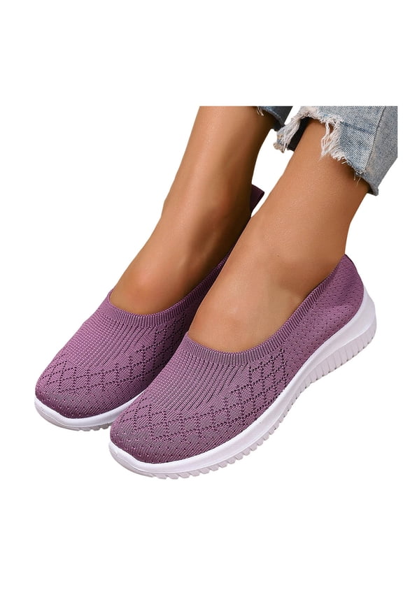 Orthopedic Slip on Walking Shoes for Women Comfortable Autumn Woven Arch Support Nursing Work Sneakers