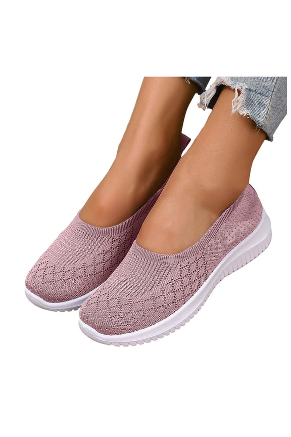 Orthopedic Slip on Walking Shoes for Women Comfortable Autumn Woven Arch Support Nursing Work Sneakers
