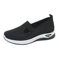 thumbnail image 1 of Orthopedic on Walking Shoes for Women Comfortable Embroidered Arch Support Wide Width Work Sneakers Nurse Shoes for Women Black 6.5 Wide, 1 of 9