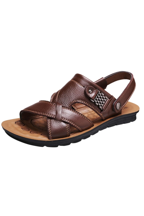 Orthopedic Slippers Sandals for Men with Arch Support 2025 Comfortable Leather Casual Beach Slip on Sandals