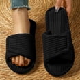 thumbnail image 1 of Orthopedic Slippers for Women Arch Support House Shoes | Adjustable Memory Foam Slippers for Plantar Fasciitis, Open Toe Corduroy Bedroom Indoor Shoes, 37, 1 of 4