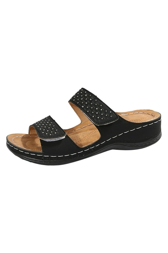 Orthopedic Slippers for Women Open Toe Comfortable Platform Slip-On Shoe for Summer Beach, Casual