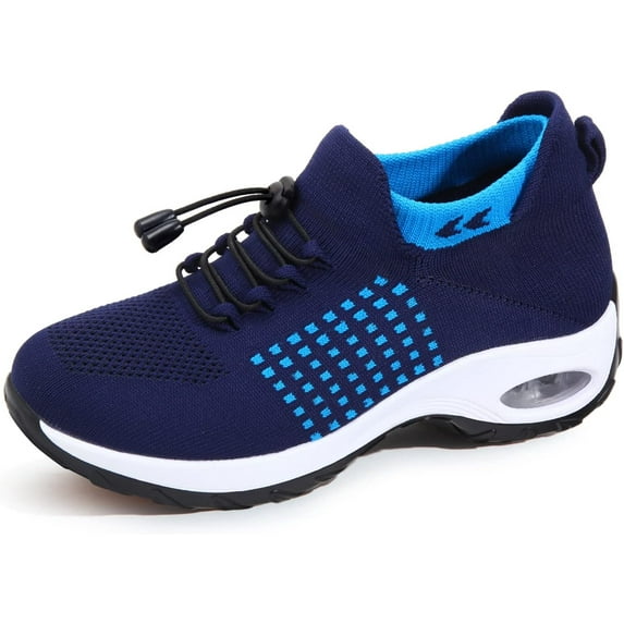 Sneakers Breathable Women Walking Shoes Slip on Trainers Women's Comfortable Casual Ladies Athletic Shoe Thick Bottom