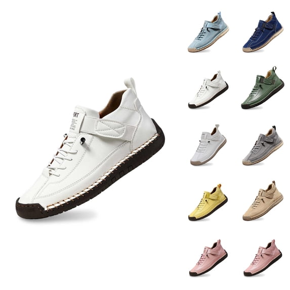 Orthopedic Sneakers Handmade Comfortable Casual Walking Shoes Flexible Soft Sole Comfortable Flat On Loafers For Everyday Wear Lightweight Breathable Design Retro High Top Flat Shoes
