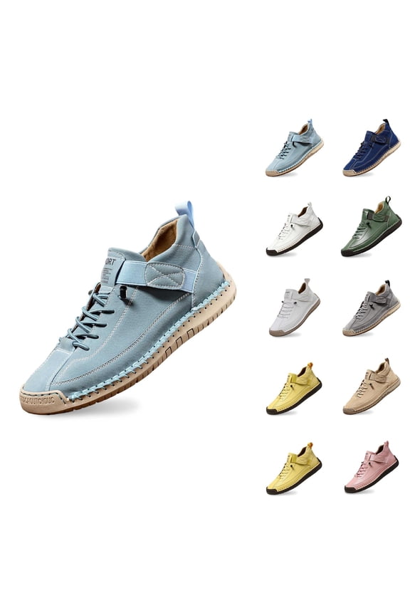 Orthopedic Sneakers Handmade Comfortable Casual Walking Shoes Flexible Soft Sole Comfortable Flat On Loafers For Everyday Wear Lightweight Breathable Design Retro High Top Flat Shoes