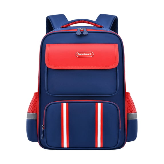 Orthopedic Spine Support Ages 3rd 4th 5th 6th Backpack Color Block Striped Decor Breathable Cushioned Strap Waterproof Large Capacity Elementary School Bookbag