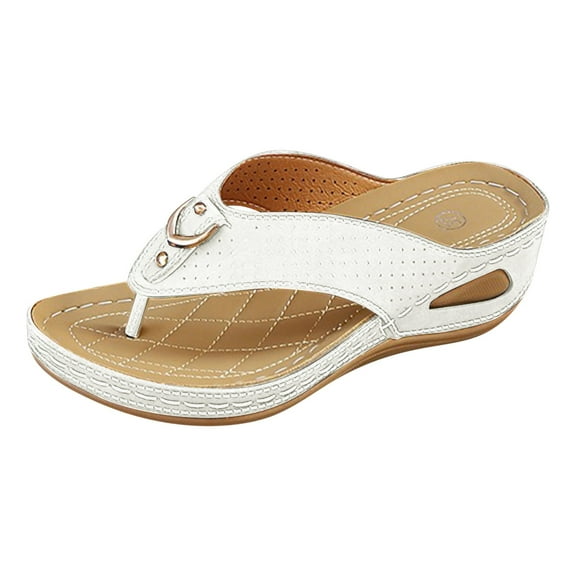 Fukaraa Women's Wide Width Sandals Orthopedic Arch Support Plantar Fasciitis Comfort Summer Shoes