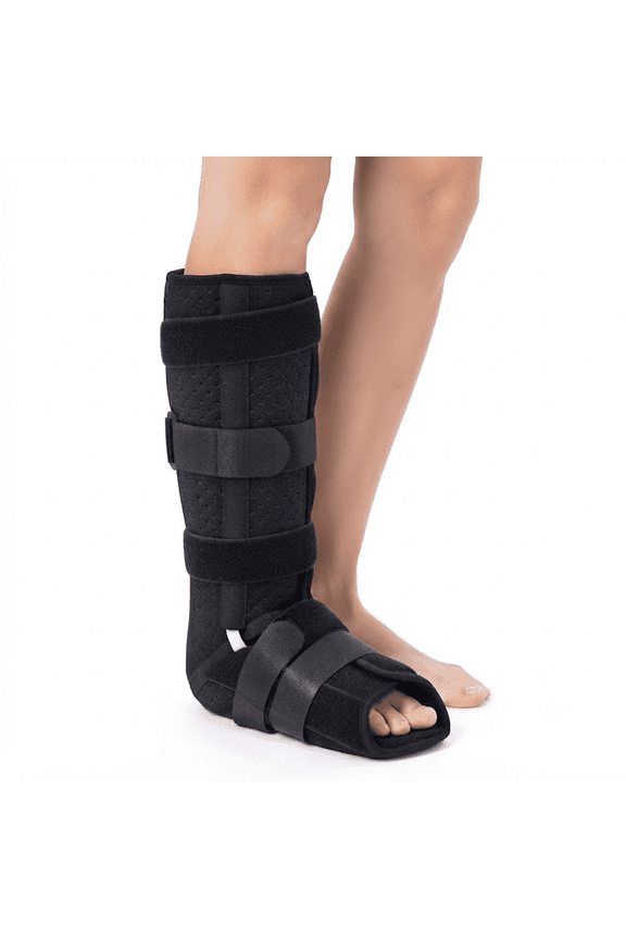 Orthopedic Walking Boot for Leg and Ankle Immobilization, Adjustable Fracture Support Brace with Removable Aluminum Plate