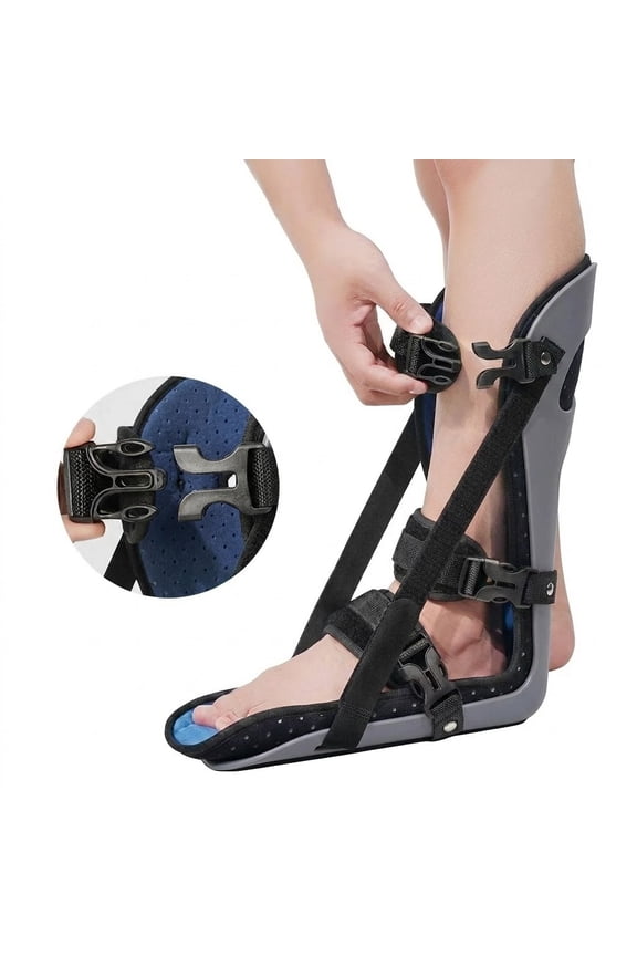 Orthopedic Walking Boot with Rigid Strut Support, Ankle Stabilizer for Foot Drop Correction, Breathable Padded Rehabilitation Support
