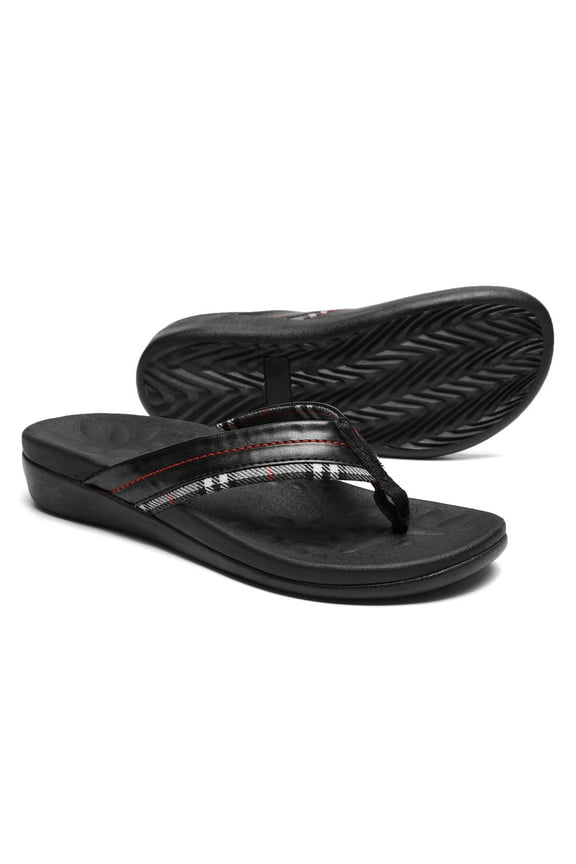 Orthopedic Walking Sandals with Arch Support, Casual Plantar Fasciitis Flip Flops for Flat Feet, Comfortable Cushioned Foam Slippers for Beach Summer