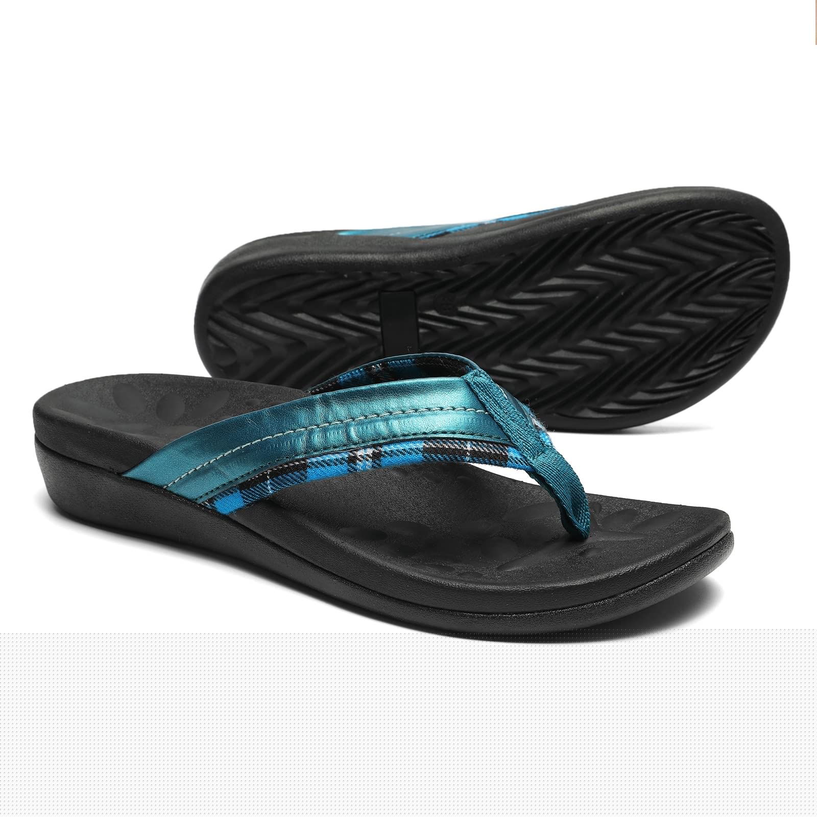 thumbnail image 1 of Orthopedic Walking Sandals with Arch Support, Casual Plantar Fasciitis Flip Flops for Flat Feet, Comfortable Cushioned Foam Slippers for Beach Summer, 1 of 7