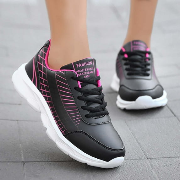 Orthopedic Walking Shoes for Swollen Feet Women Slip on Sneakers with Arch Support Comfortable Casual Plantar Fasciitis Foot Pain Relief Footwear (9, Hot Pink)