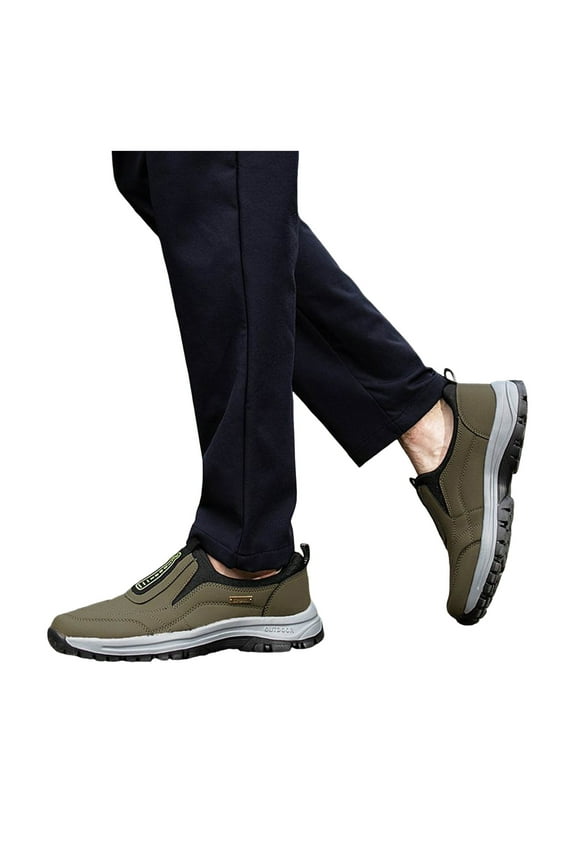 Orthopedic Walking Shoes for Men Waterproof Hiking Slip on Sneakers Arch Support Trekking Casual Trail Loafers