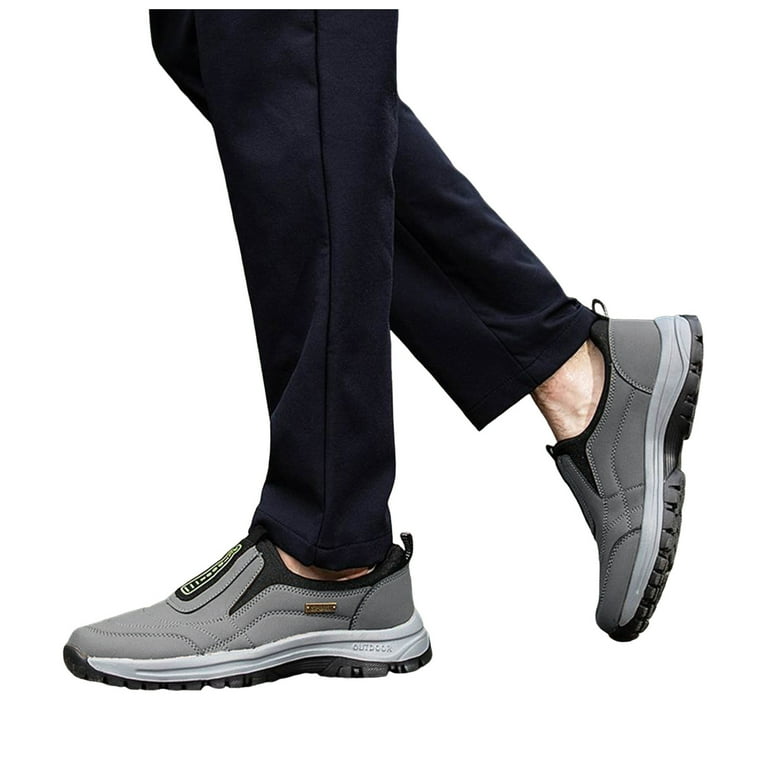 Orthopedic Walking Shoes for Men Waterproof Hiking Slip on