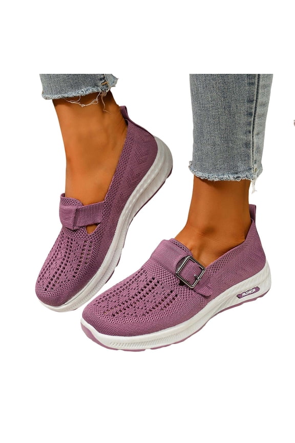 Orthopedic Walking Shoes for Women 2025 Comfort Buckle Arch Support Slip on Nursing Non Slip Work Sneakers