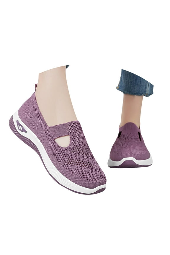Orthopedic Walking Shoes for Women 2025 Woven Breathable Slip on Shoes Arch Support Casual Running Diabetic Sneakers