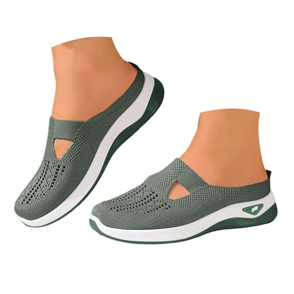 Orthopedic Walking Shoes for Women 2025 Woven Breathable Slip on Shoes Arch Support Casual Running Diabetic Sneakers