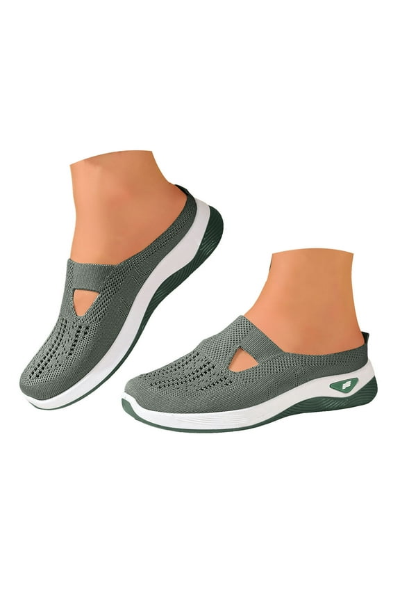 Orthopedic Walking Shoes for Women 2025 Woven Breathable Slip on Shoes Arch Support Casual Running Diabetic Sneakers