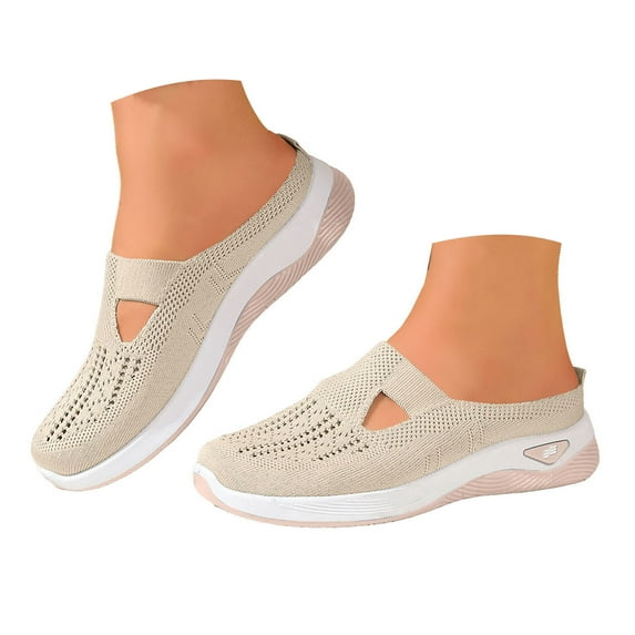Orthopedic Walking Shoes for Women 2025 Woven Breathable Slip on Shoes Arch Support Casual Running Diabetic Sneakers