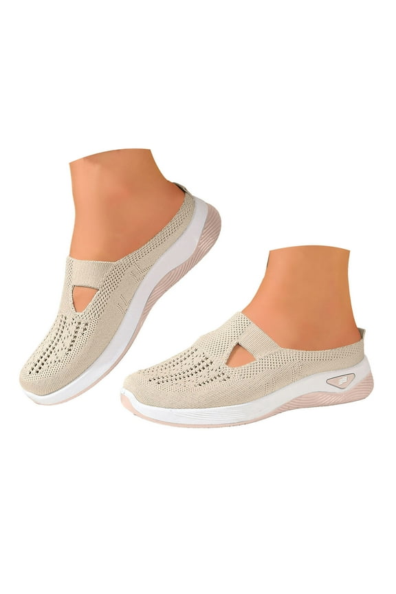 Orthopedic Walking Shoes for Women 2025 Woven Breathable Slip on Shoes Arch Support Casual Running Diabetic Sneakers