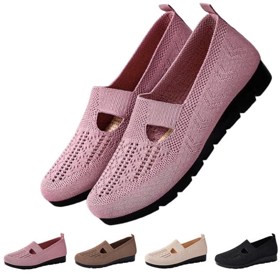 Orthopedic Walking Shoes for Women, 2026 New Soft Sole Mesh Comfort Orthopedic Slip On Breathable Sneaker Shoes,Pink,37