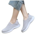 thumbnail image 1 of Orthopedic Walking Shoes for Women Arch Support Casual Slip on Knit Loafers Comfortable Sotf Sole Stretch Gym Workout Athletic Shoes Grey Size 7, 1 of 7