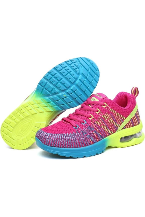 Orthopedic Walking Shoes for Women, Slip-on Light Air Cushion Mesh up with Arch Support Breathable Casual Shoes
